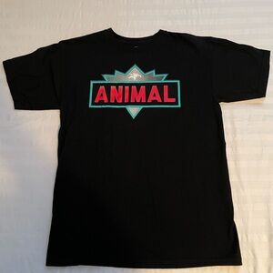 Animal Black Tee with Red and Green Logo
